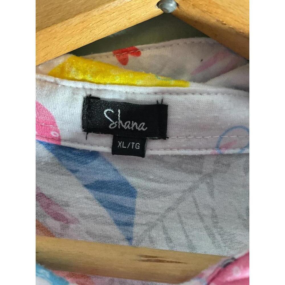 Shana Long Sleeve Button-Up Shirt with Colorful Floral and Stripe Pattern XL - Picture 6 of 9